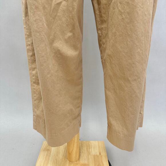 COS tan khaki pleated barrel balloon leg chino pant elastic waist Size 10 - Picture 7 of 16